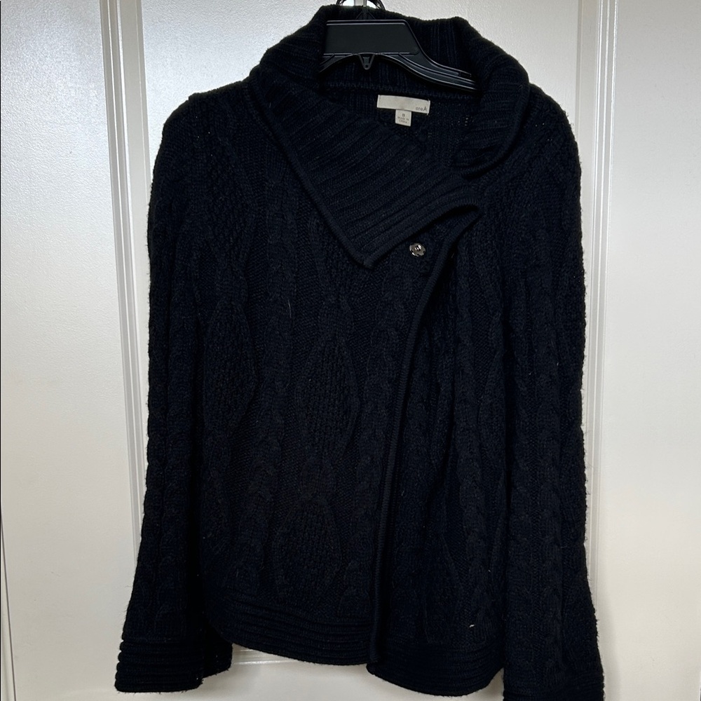 Black Cable Knit Women's Sweater